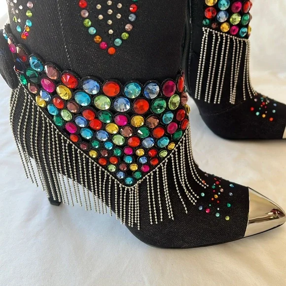 NWT NWOB $229 Gianni Bini Katrina Rainbow Heeled Boots - Picture 6 of 7